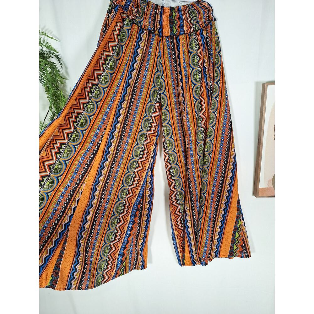 Just Funky Women's Wide Leg Relaxed Stretchy Pants Multicolor Small - Picture 4 of 5